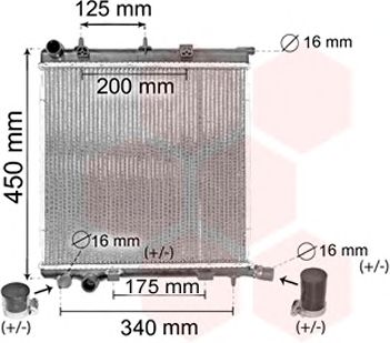 VAN WEZEL 40002368 -  Радиатор, охлаждение двигателя